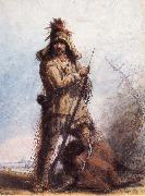 Miller, Alfred Jacob Louis-Rocky Mountain Trapper oil painting artist